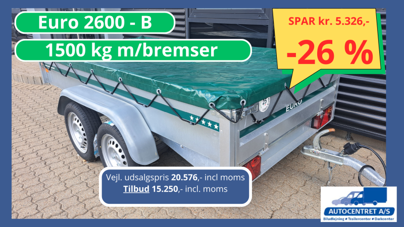Ny EURO trailer med presenning og næsehjul