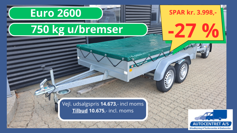 Ny EURO trailer med presenning og næsehjul