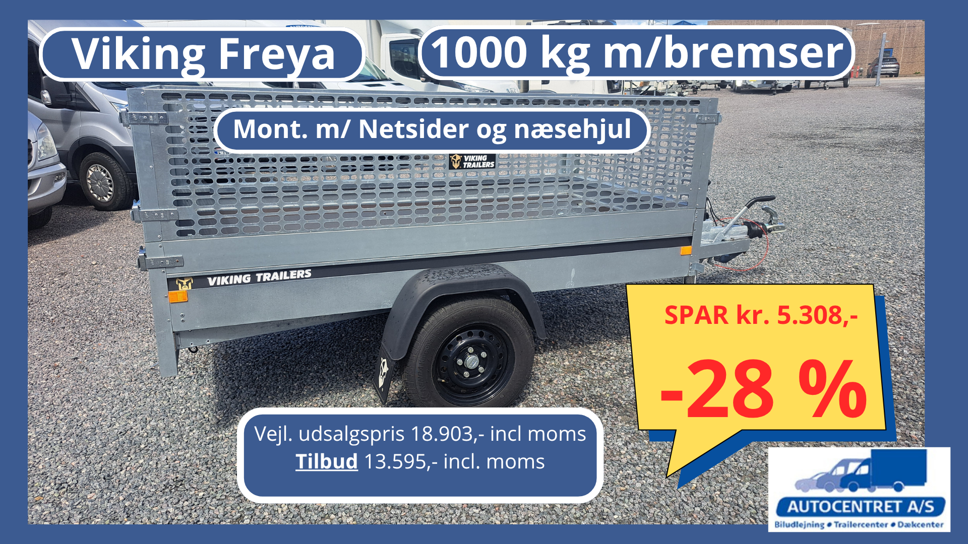 Ny Viking FREYA trailer med presenning og næsehjul