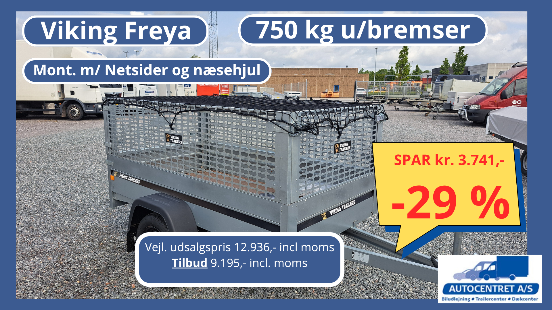 Ny Viking FREYA trailer med presenning og næsehjul