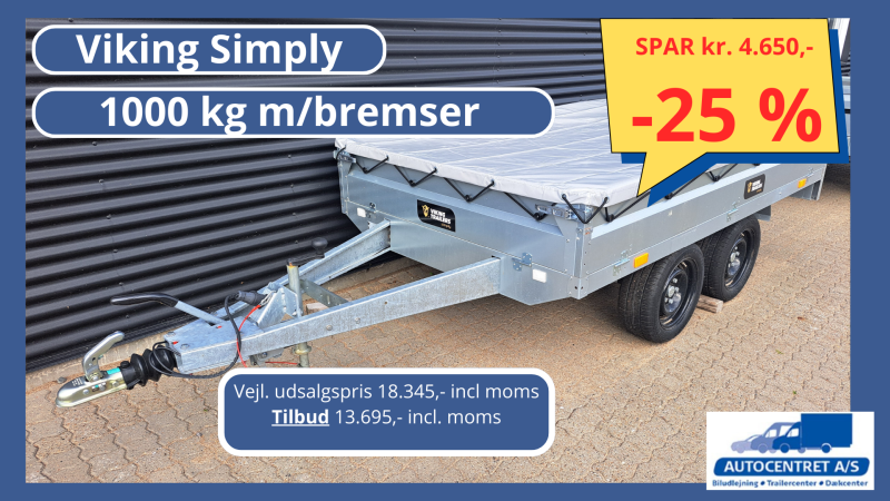 Ny Viking Simply trailer med presenning og næsehjul