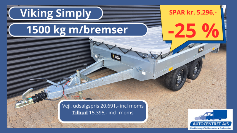 Ny Viking Simply trailer med presenning og næsehjul