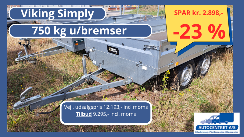 Ny Viking Simply trailer med presenning og næsehjul